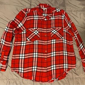 Lucky Brand Red Plaid Button Down Shirt